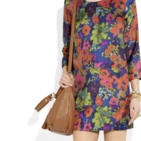 J. Crew Women's Size 00 Silk Ashbury Blue Silk Jules Dress Pockets - Picture 2 of 8